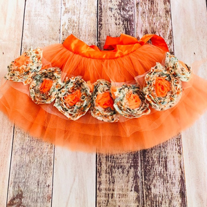 Tutu moi‎ orange floral tutu size 2t